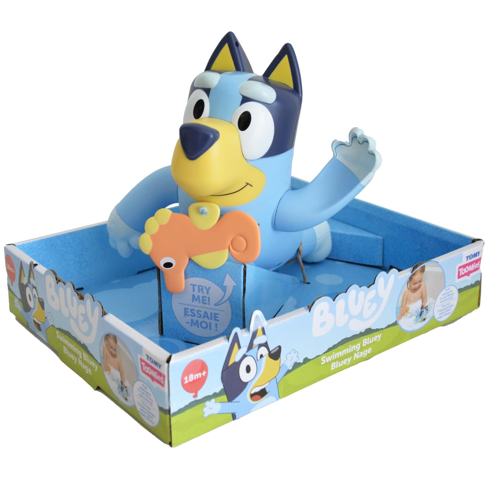 Tomy Toomies Swimming Bluey Bath Toy with Seahorse