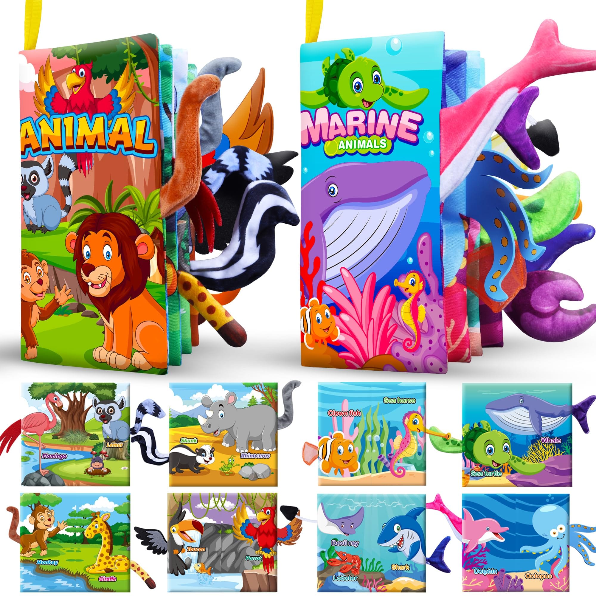 JGOBUB Animals Baby Books