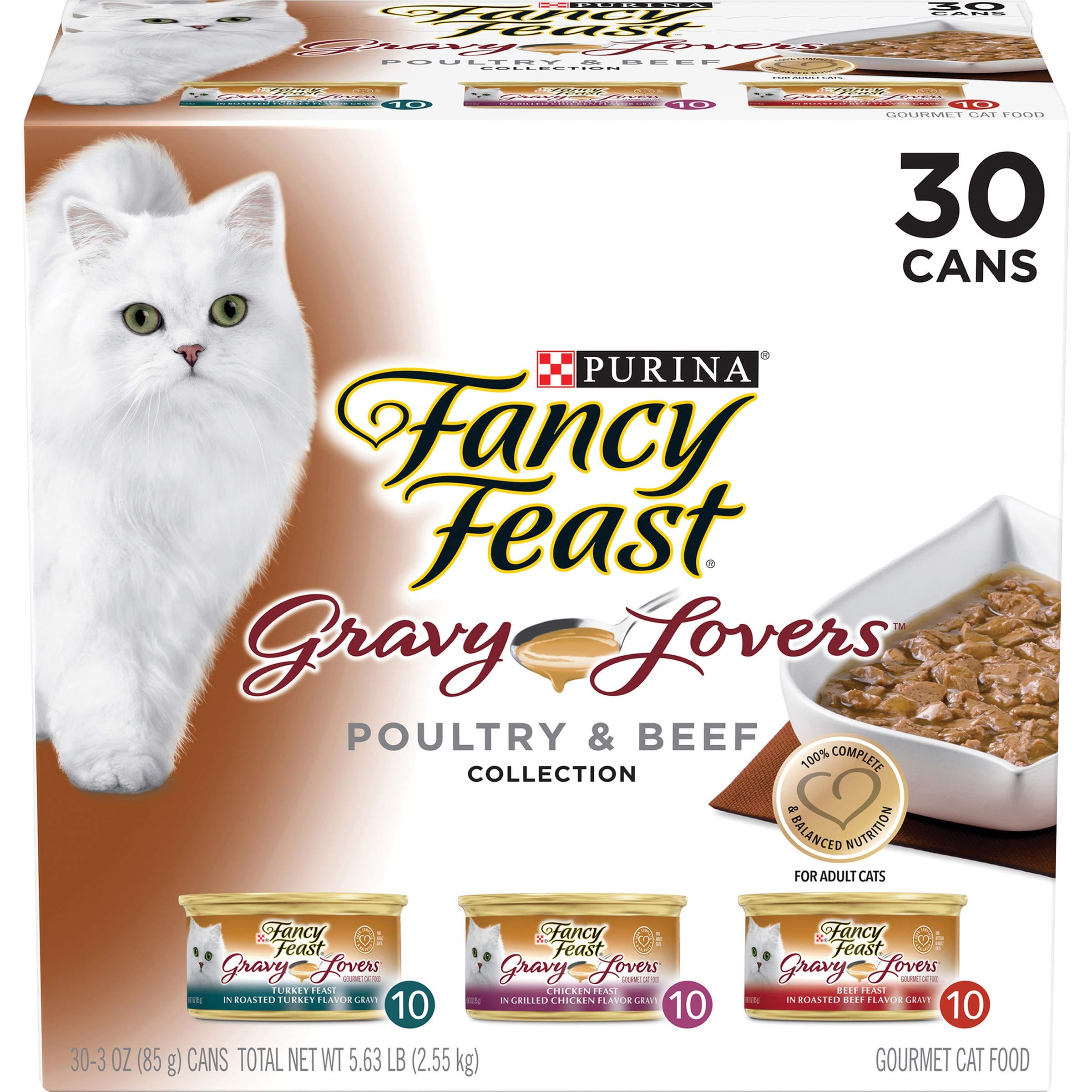 Purina Fancy Feast Gravy Lovers Poultry and Beef Gourmet Wet Cat Food Variety Pack
