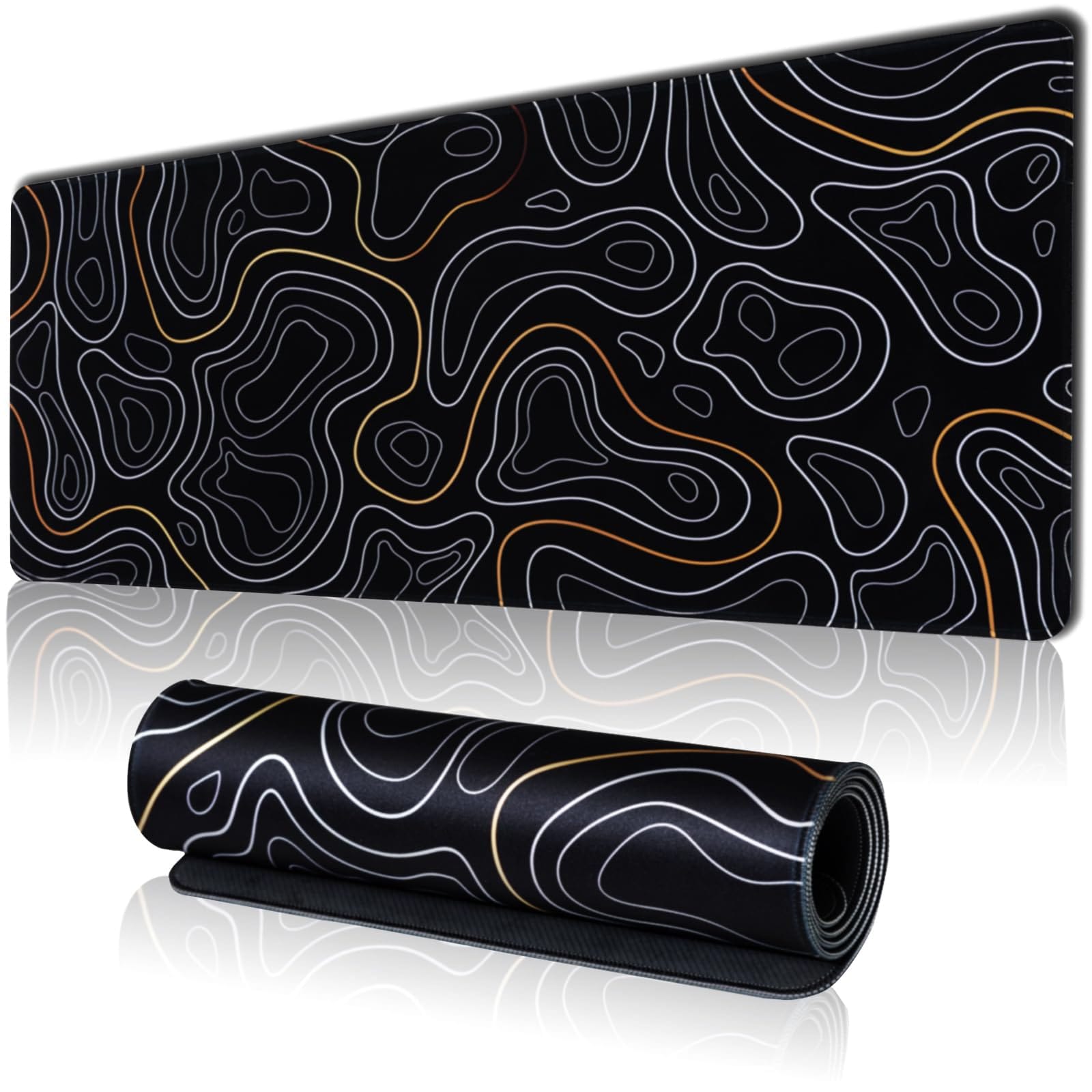 Hopipad Topographic Large Gaming Mouse Pad for Desk
