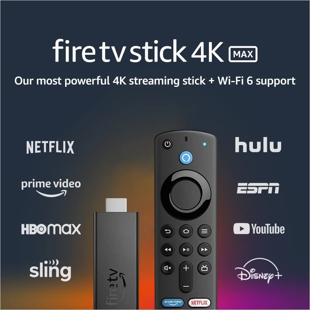 Amazon Fire TV Stick 4K Max streaming device, Wi-Fi 6, Alexa Voice Remote